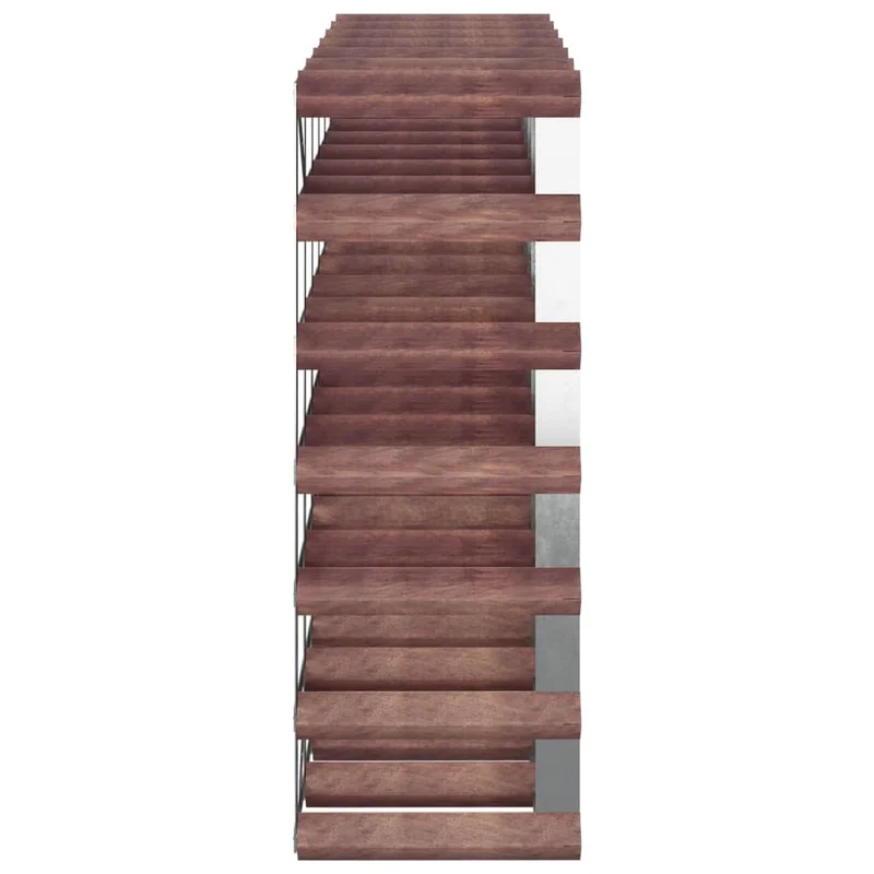 Casier range bouteilles étagère de rangement vin pour 42 bouteilles en bois de pin marronn DEC024322