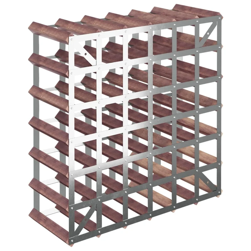 Casier range bouteilles étagère de rangement vin pour 42 bouteilles en bois de pin marronn DEC024322