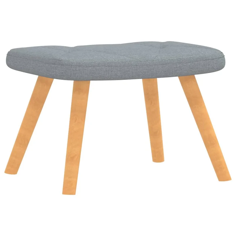 Fauteuil lounge chaise de canapé design moderne avec repose-pieds en tissu gris clair capitonné DEC026574