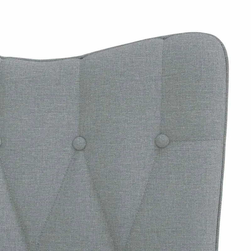 Fauteuil lounge chaise de canapé design moderne avec repose-pieds en tissu gris clair capitonné DEC026574