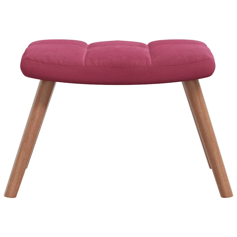 Fauteuil lounge chaise de canapé design moderne avec repose-pieds en velours rouge bordeaux DEC026546