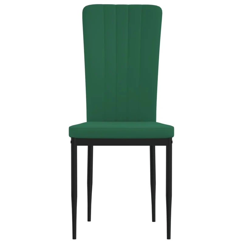 Set de 4 chaises de salle à manger cuisine en tissu velours vert foncé cadre en fer DEC025659