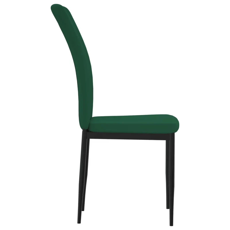 Set de 4 chaises de salle à manger cuisine en tissu velours vert foncé cadre en fer DEC025659