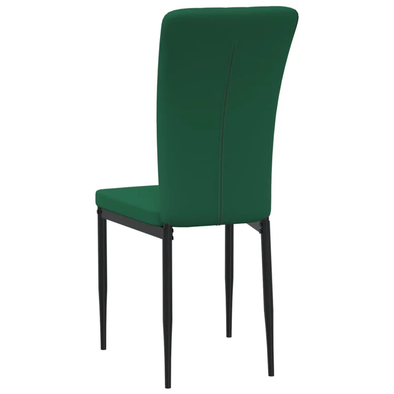 Set de 4 chaises de salle à manger cuisine en tissu velours vert foncé cadre en fer DEC025659