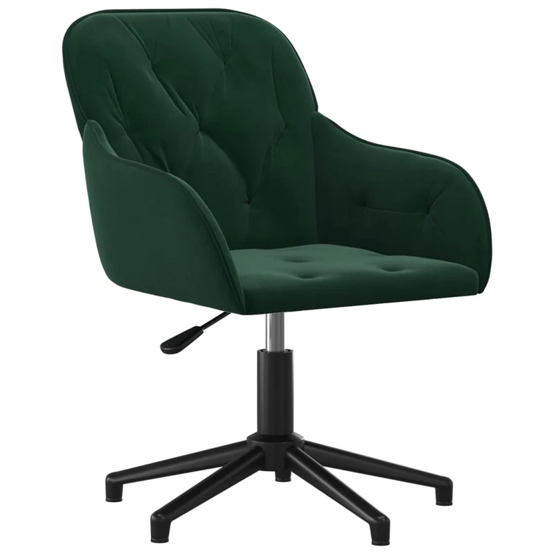 Lot de 2 chaises de salle à manger siège pivotant hauteur réglable en velours vert foncé DEC025317
