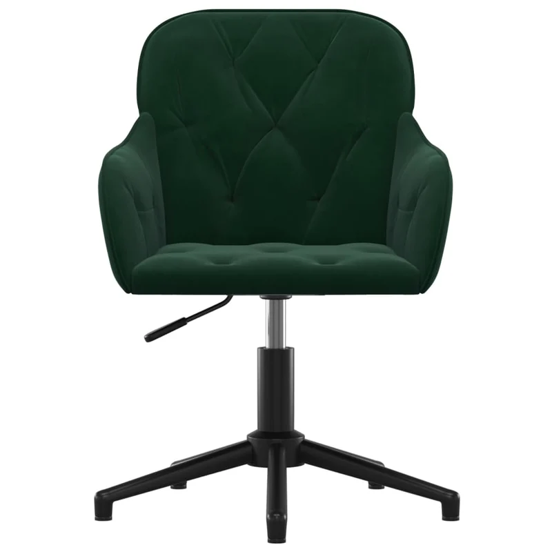 Lot de 2 chaises de salle à manger siège pivotant hauteur réglable en velours vert foncé DEC025317
