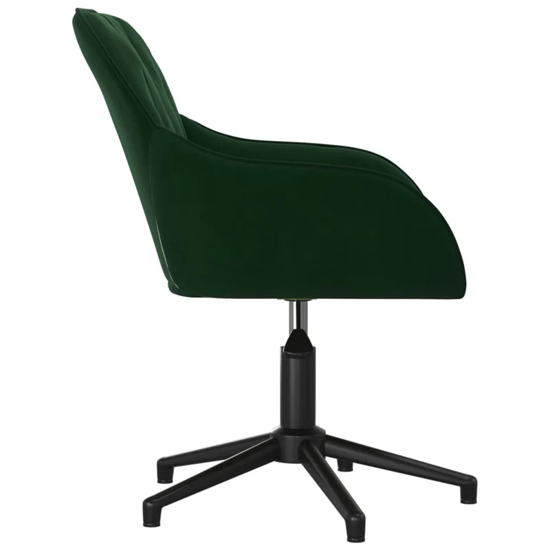 Lot de 2 chaises de salle à manger siège pivotant hauteur réglable en velours vert foncé DEC025317