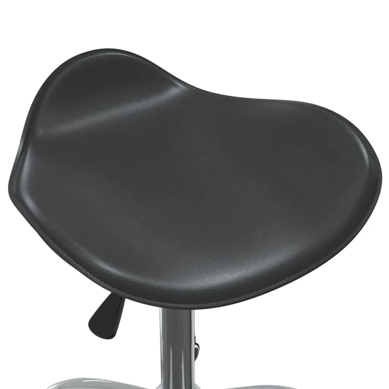Chaise tabouret siège pivotant hauteur réglable sur roulettes en PVC noir cadre en acier DEC025151