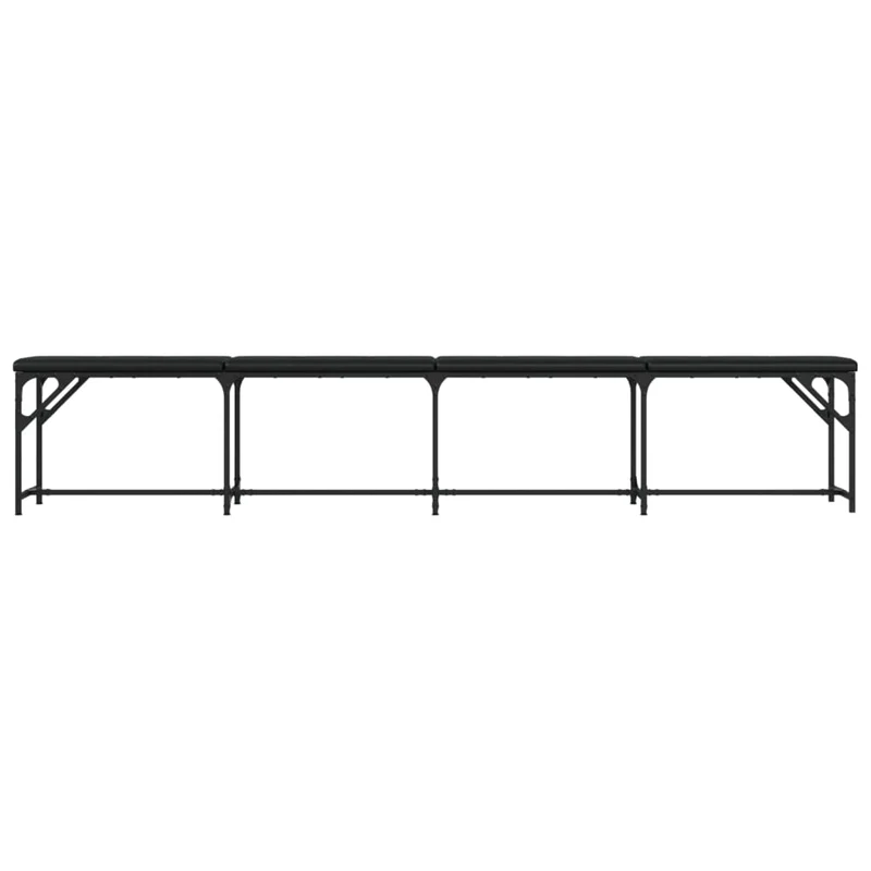 Banc de salle à manger 248 x 32 x 45 cm en acier et PVC noir cadre en acier DEC025027