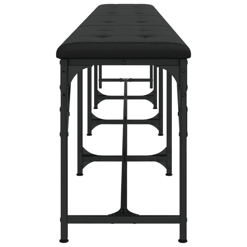 Banc de salle à manger 248 x 32 x 45 cm en acier et PVC noir cadre en acier DEC025027