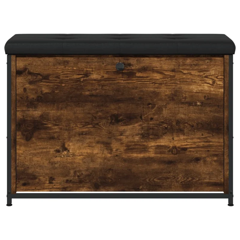 Banc de rangement à chaussures avec tiroir rabattable 82 x 32 x 56 cm bois d'ingénierie couleur chêne fumé DEC024824