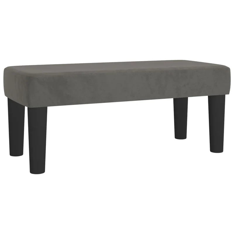 Banquette banc design classique 70 x 30 x 30 cm en velours gris et MDF DEC024674