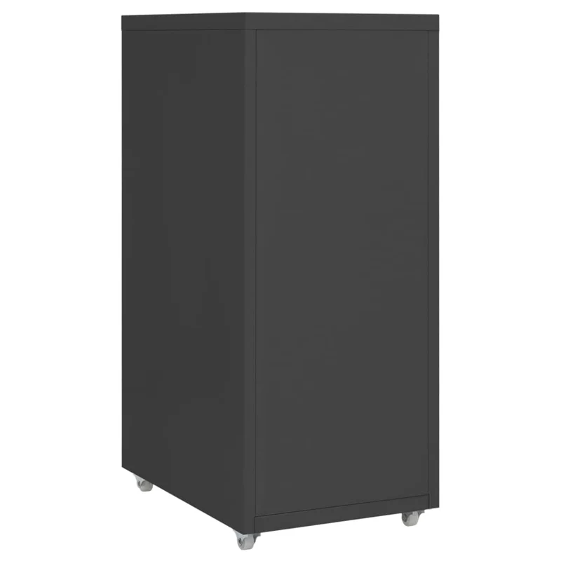 Caissons à tiroirs meuble de bureau sur rouelttes 6 tiroirs 28 x 41 x 69 cm en métal anthracite DEC024556