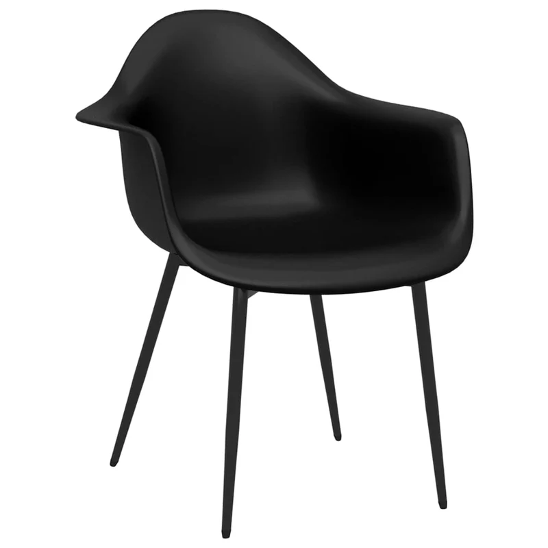 Set de 4 chaises de salle à manger dossier incurvé design contemporain pp noir DEC025640