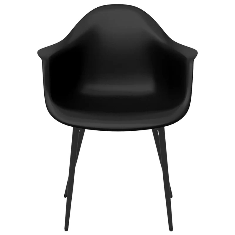 Set de 4 chaises de salle à manger dossier incurvé design contemporain pp noir DEC025640