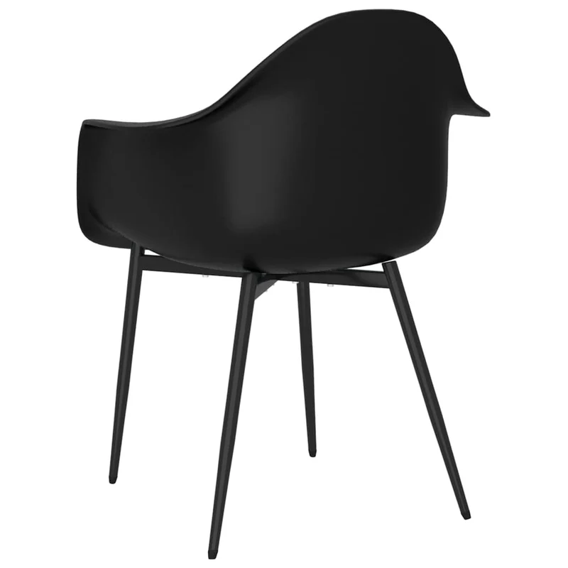 Set de 4 chaises de salle à manger dossier incurvé design contemporain pp noir DEC025640