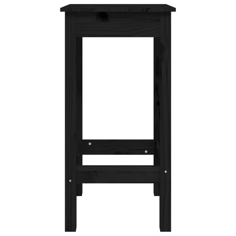 Lot de 2 tabourets de bar avec repose-pieds design simple 40 x 40 x 78 cm en bois de pin noir DEC025187