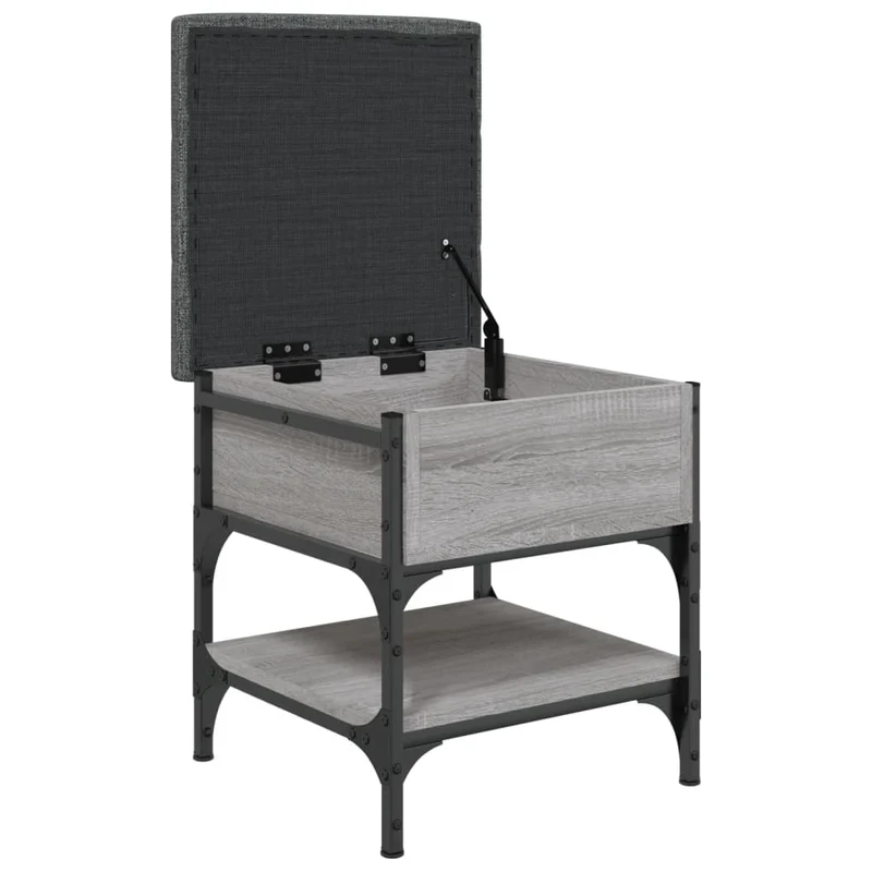 Banc de rangement à chaussures avec espace de rangement 42 x 42 x 45 cm en bois d'ingénierie sonoma gris DEC024938