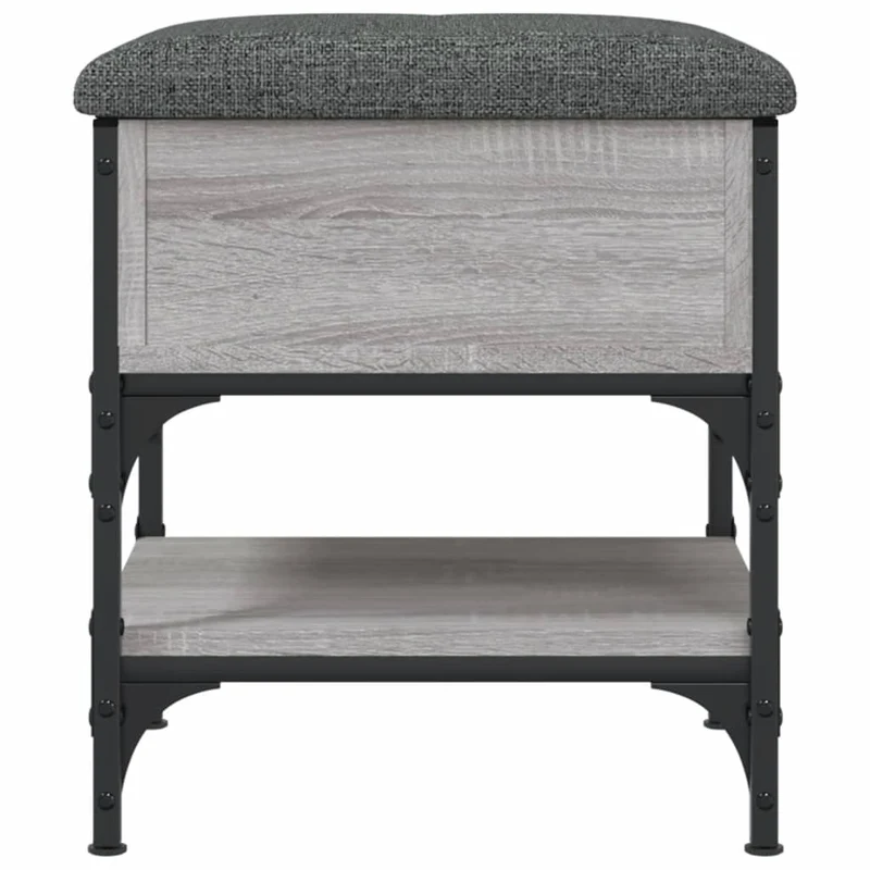 Banc de rangement à chaussures avec espace de rangement 42 x 42 x 45 cm en bois d'ingénierie sonoma gris DEC024938