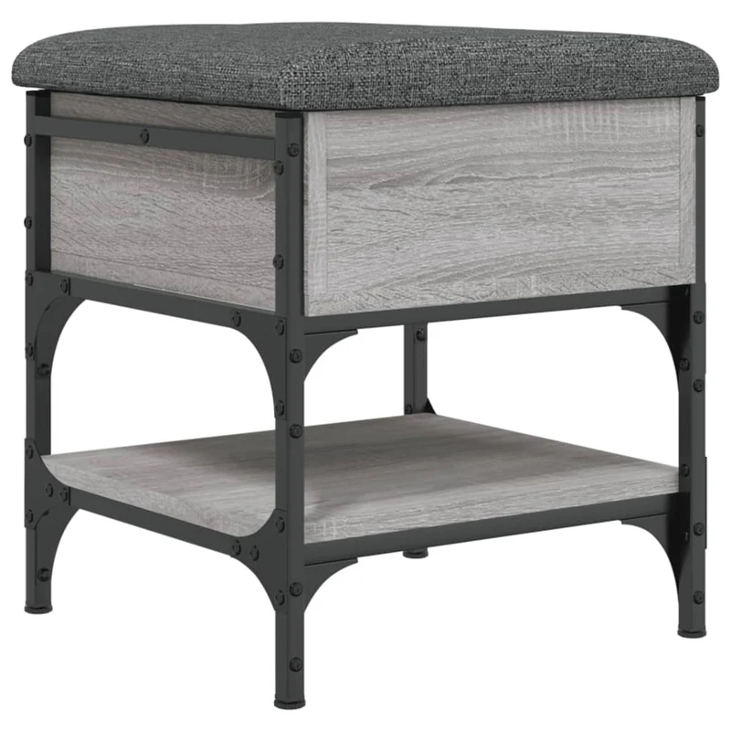 Banc de rangement à chaussures avec espace de rangement 42 x 42 x 45 cm en bois d'ingénierie sonoma gris DEC024938