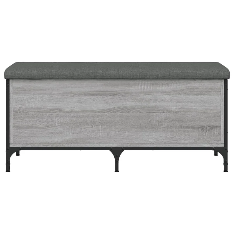 Banc banquette avec espace de rangement et coussin d'assise 102 x 42 x 45 cm bois d'ingénierie couleur sonoma gris DEC024795