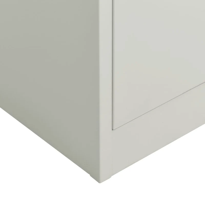Meuble de bureau armoire de rangement avec 2 portes et 4 étagères 90 x 40 x 180 cm en acier gris DEC024488
