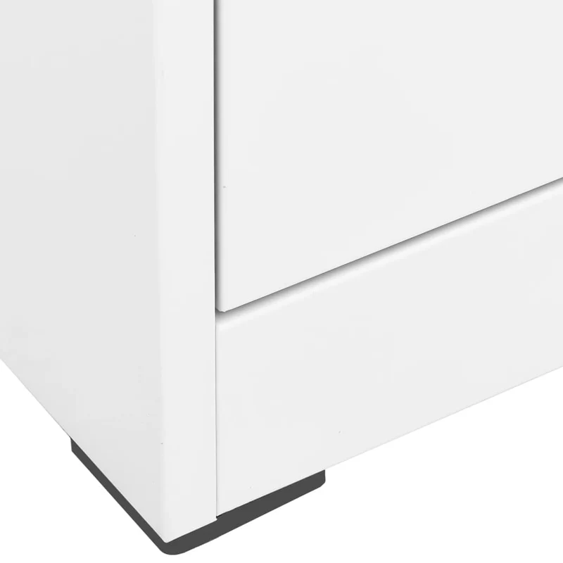 Caissons à tiroirs meuble de bureau avec 4 tiroirs et 1 serrure 46 x 62 x 133 cm en acier blanc DEC024521
