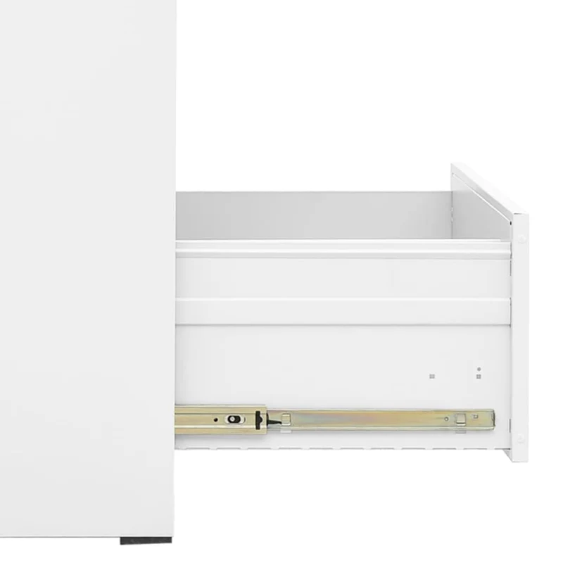 Caissons à tiroirs meuble de bureau avec 4 tiroirs et 1 serrure 46 x 62 x 133 cm en acier blanc DEC024521