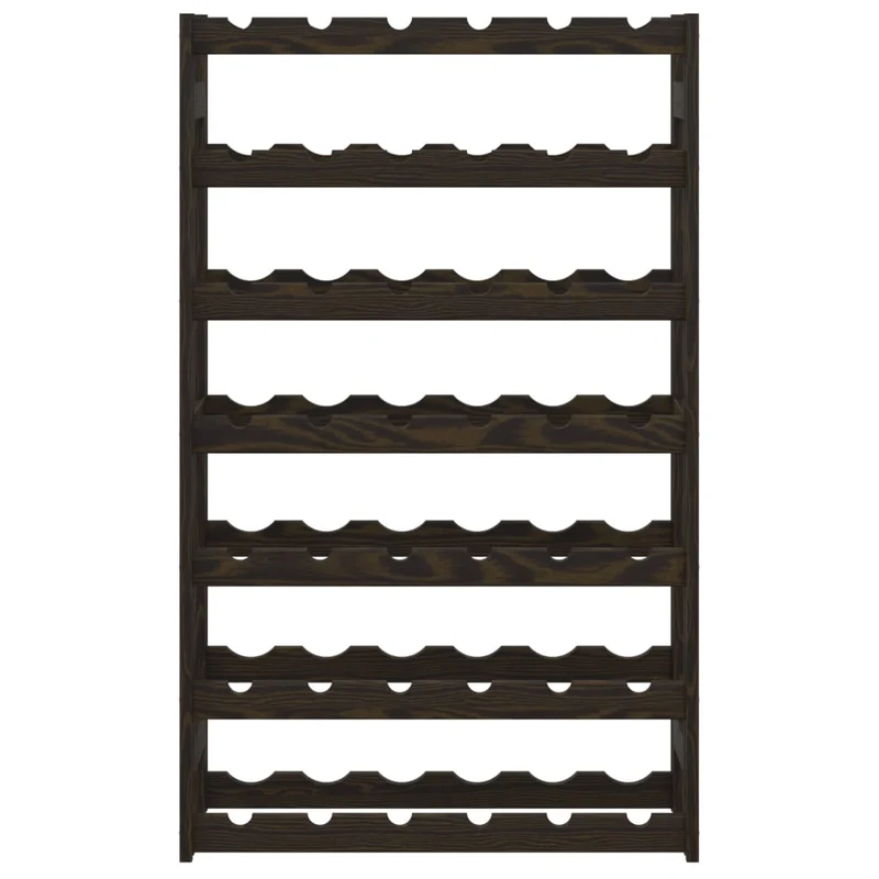 Casier range bouteilles étagère de rangement vin 7 niveaux pour 42 bouteilles en bois de pin noir DEC024325