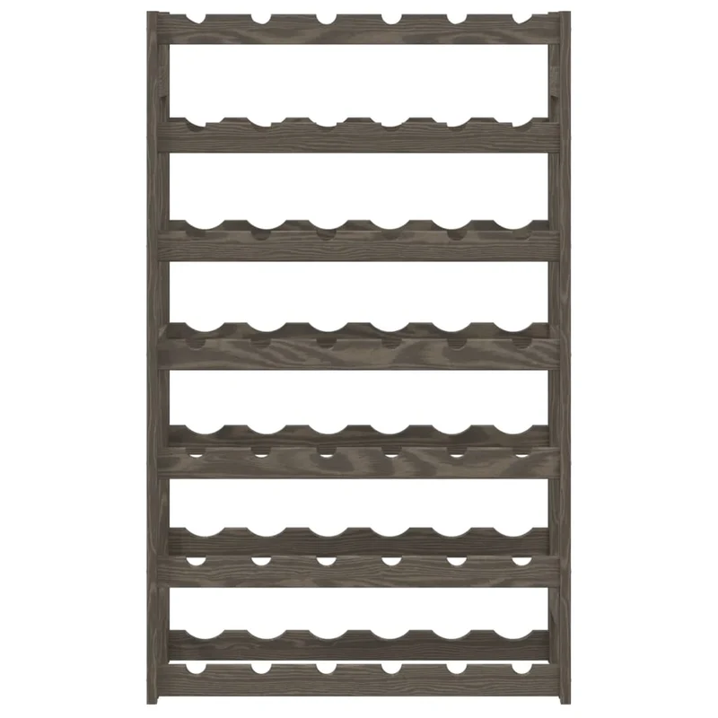 Casier range bouteilles étagère de rangement vin pour 42 bouteilles 7 niveaux en bois de pin gris DEC024321
