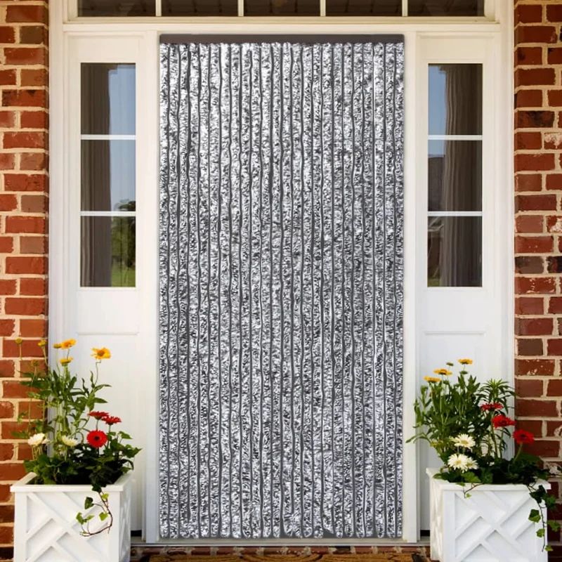 Rideau contre insectes moustiquaire Marron et beige 100 x 220 cm Chenille DEC022180