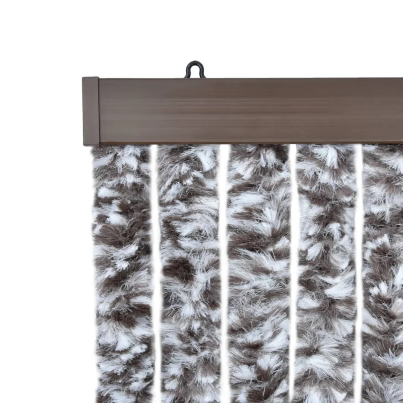 Rideau contre insectes moustiquaire Marron et beige 100 x 220 cm Chenille DEC022180