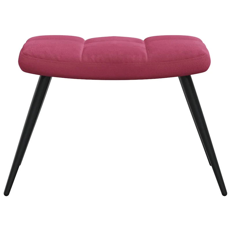 Fauteuil lounge chaise de canapé design moderne avec repose-pieds en velours rouge bordeaux DEC026622