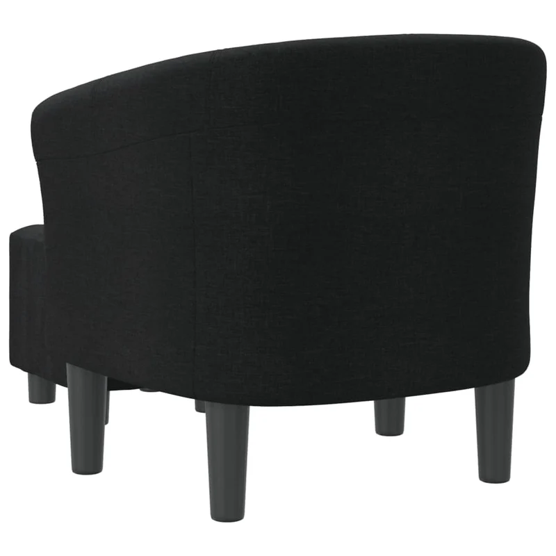 Fauteuil lounge assise confortable design moderne avec repose-pied en tissu noir DEC026430
