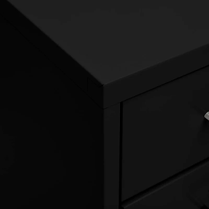 Caissons à tiroirs meuble de bureau sur roulettes 8 tiroirs 28 x 41 x 109 cm en métal noir DEC024578
