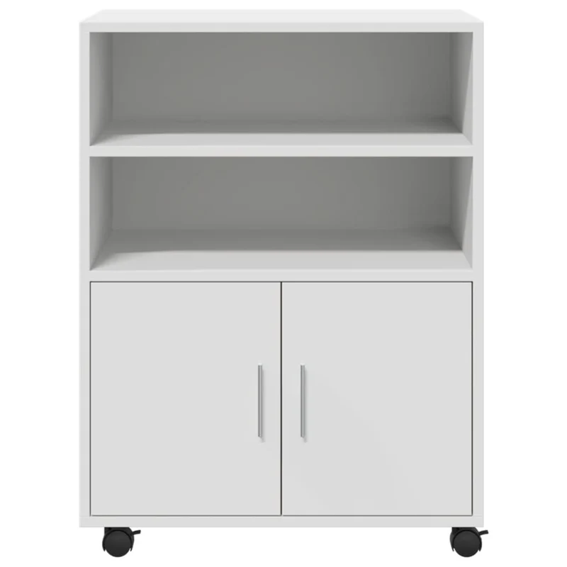 Meuble de bureau sur roulettes armoire de rangement bureau 60 x 48 x 81 cm en bois d’ingénierie blanc DEC024490