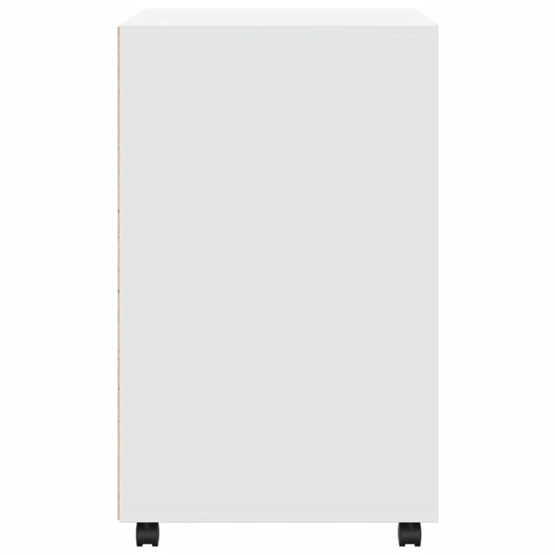 Meuble de bureau sur roulettes armoire de rangement bureau 60 x 48 x 81 cm en bois d’ingénierie blanc DEC024490