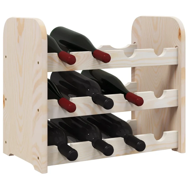 Casier range bouteilles étagère de rangement vin jusqu'à 12 bouteilles 43 x 25 x 37 cm bois de pin DEC024354