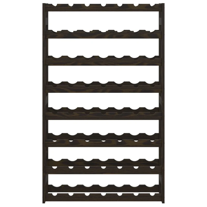 Casier range bouteilles étagère de rangement vin 8 niveaux pour 56 bouteilles en bois de pin noir DEC024333