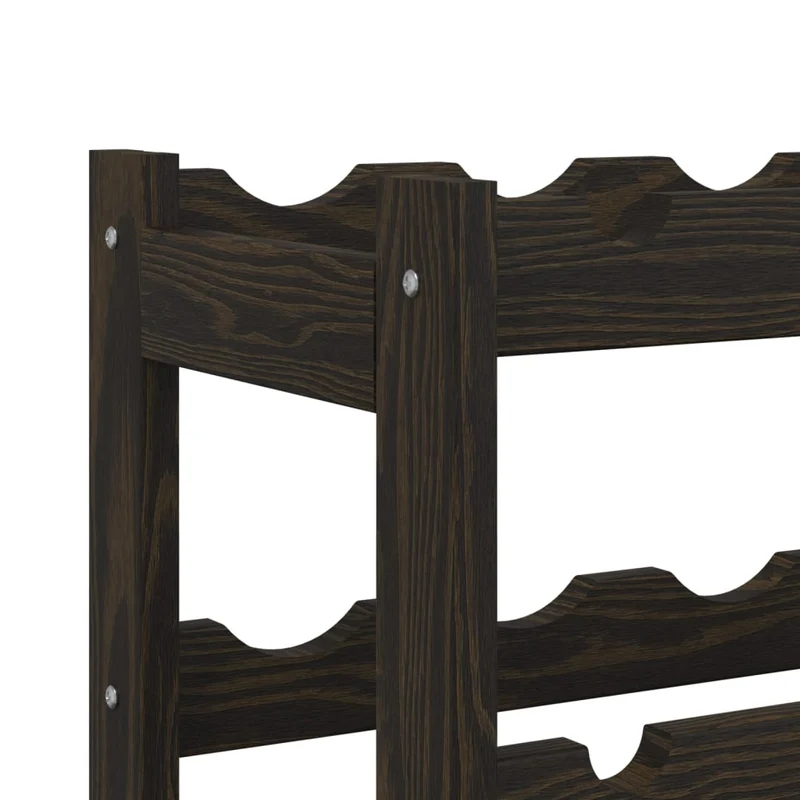 Casier range bouteilles étagère de rangement vin 8 niveaux pour 56 bouteilles en bois de pin noir DEC024333