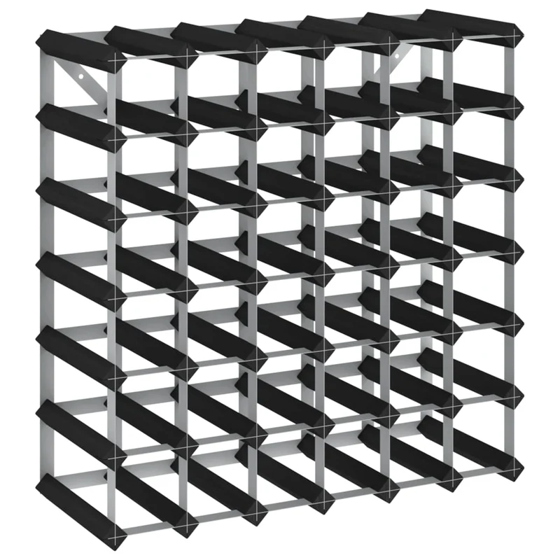 Casier range bouteilles étagère de rangement vin pour 42 bouteilles en bois de pin noir DEC024324