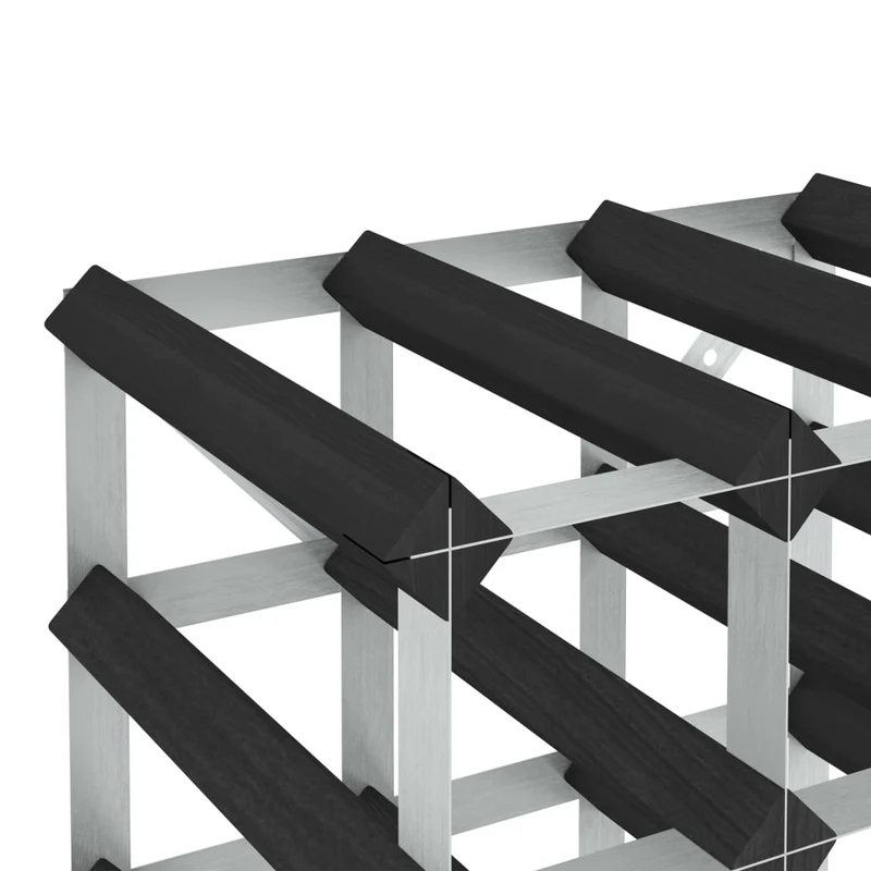 Casier range bouteilles étagère de rangement vin pour 42 bouteilles en bois de pin noir DEC024324