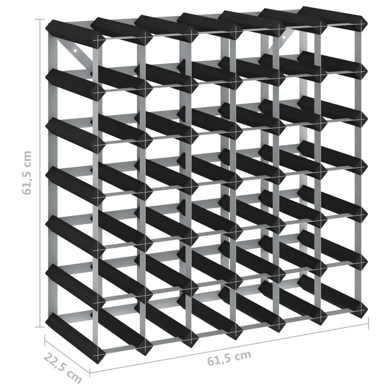 Casier range bouteilles étagère de rangement vin pour 42 bouteilles en bois de pin noir DEC024324