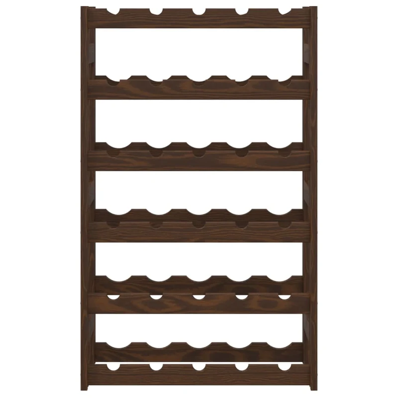 Casier range bouteilles étagère de rangement vin pour 30 bouteilles en bois de pin marron DEC024314