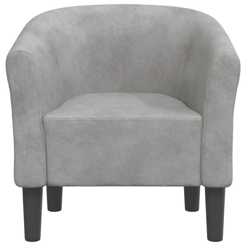 Fauteuil lounge fauteuil de chambre assise confortable design moderne en velours gris clair DEC026445