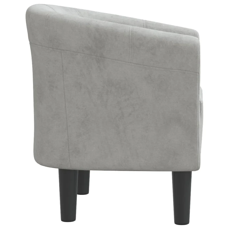 Fauteuil lounge fauteuil de chambre assise confortable design moderne en velours gris clair DEC026445