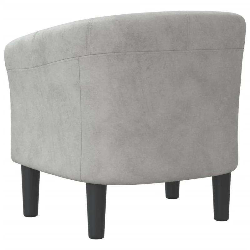 Fauteuil lounge fauteuil de chambre assise confortable design moderne en velours gris clair DEC026445