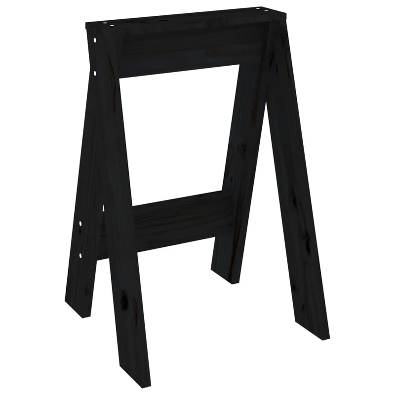 Lot de 2 tabouret assise siège de cuisine 40 x 40 x 60 cm en bois massif de pin noir DEC026412