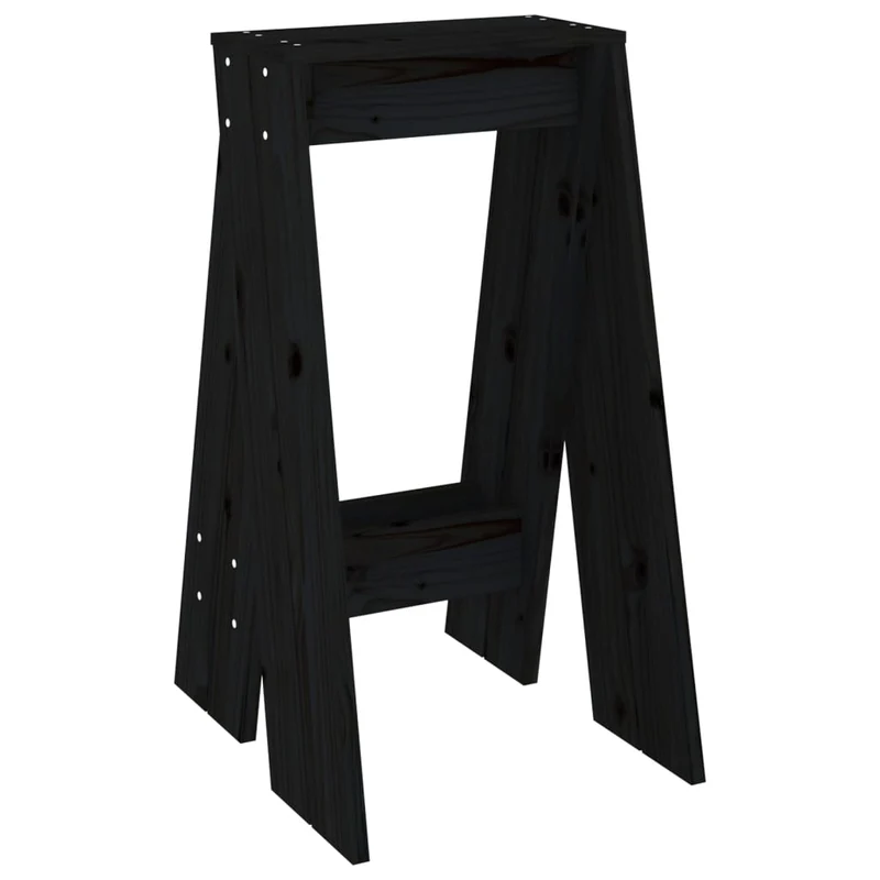Lot de 2 tabouret de bar assise de comptoir 40 x 40 x 75 cm bois de pin noir DEC026413