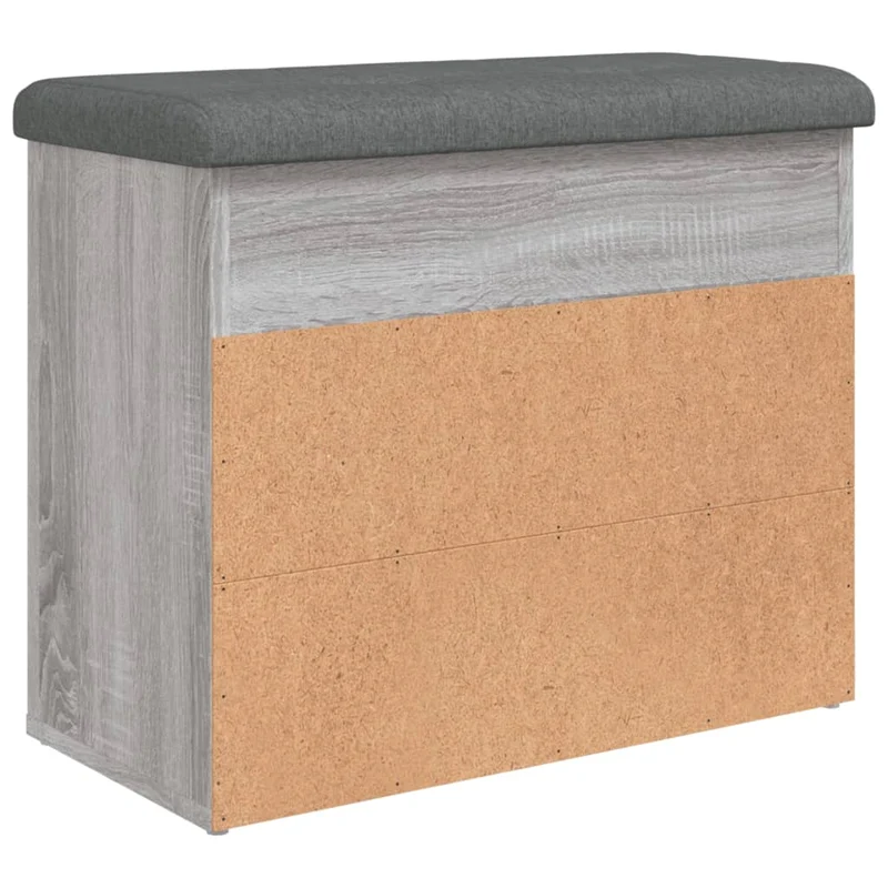 Banc de rangement à chaussures couleur sonoma gris 62 x 32 x 50 cm en bois d'ingénierie DEC024941